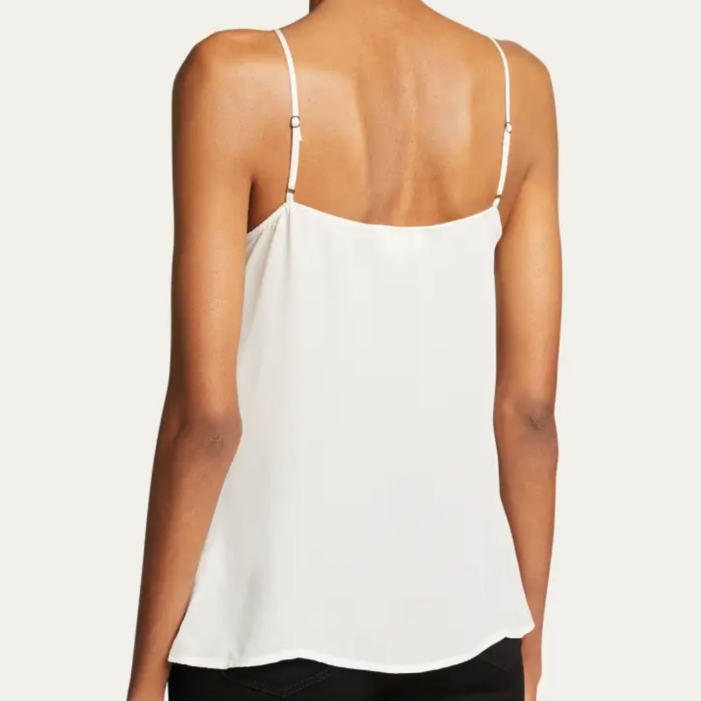 Gabriella Silk V-Neck Tank - Ivory - Picture 2 of 8